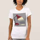 Rode bureaulamp moderne verlichting t-shirt (Voorkant)