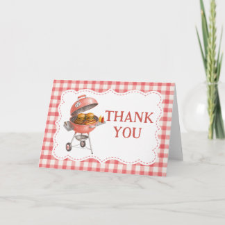 Rode Burger BBQ Baby Shower Bedankkaart