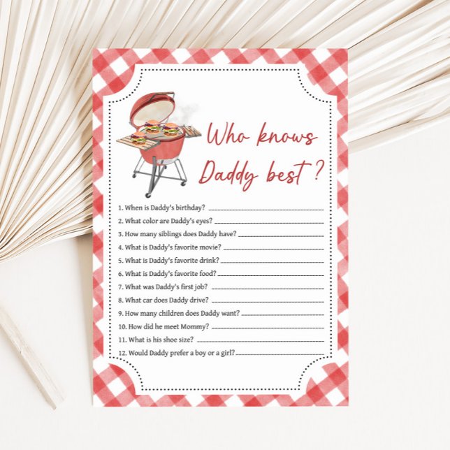 Rode Burger BBQ Baby Shower Wie Kent Daddy Spel (Burger BBQ Baby Shower Game)