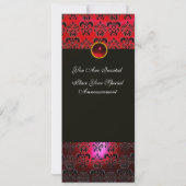 RODE BURGUNDY ZWARTE DAMAST MONOGRAM rood wit Kaart (Achterkant)