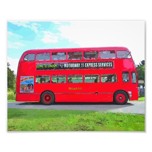 RODE BUS FOTO AFDRUK (Voorkant)