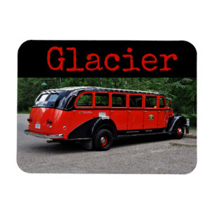 Rode bus Glacier National Park Magneet