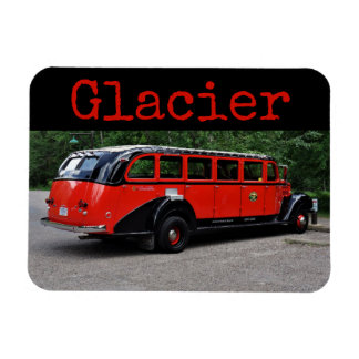 Rode bus in Glacier National Park Magneet