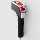 Rode Bus Ontwerp Golfheadcover (Schuin)