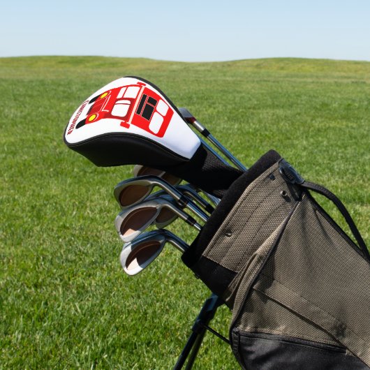 Rode Bus Ontwerp Golfheadcover (Insitu)