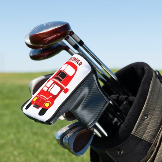 Rode Bus Ontwerp Golfheadcover (Insitu)