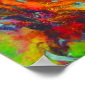 RODE BUTTERFLES IN BLAUWE GROENE BLAUWGROEN GOUDEN POSTER (Hoek)