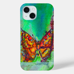 RODE BUTTERFLES IN GROEN iPhone 15 CASE