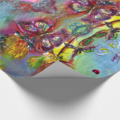 RODE BUTTERFLIES OP DEZELFDE SCHIJVEN, HARTS-Valen Cadeaupapier (Hoek)