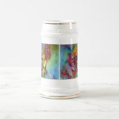 RODE BUTTERFLIES OP GEEL THISTLS, BLUE SKY Floral Bierpul (Center)