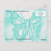RODE BUTTERFLIES OP GEEL THISTLS, BLUE SKY Floral Briefkaart (Achterkant)