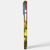 RODE BUTTERFLIES OP GEEL THISTLS, BLUE SKY Floral Case-Mate iPhone Case (Achterkant / Links)