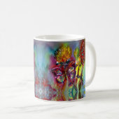 RODE BUTTERFLIES OP GEEL THISTLS, BLUE SKY Floral Koffiemok (Voorkant rechts)