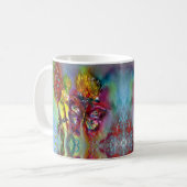 RODE BUTTERFLIES OP GEEL THISTLS, BLUE SKY Floral Koffiemok (Voorkant links)