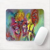 RODE BUTTERFLIES OP GEEL THISTLS, BLUE SKY Floral Muismat (Met muis)