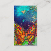 RODE BUTTERFLY BLUE YELLOW GOLD SPARKLES Monogram Visitekaartje (Achterkant)