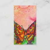 RODE BUTTERFLY PINK YELLOW GOLD SPARKLES Monogram Visitekaartje (Achterkant)