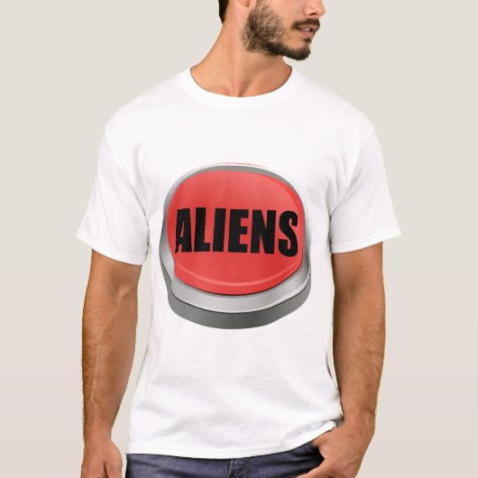 Rode Button - Aliens T-shirt (Voorkant)