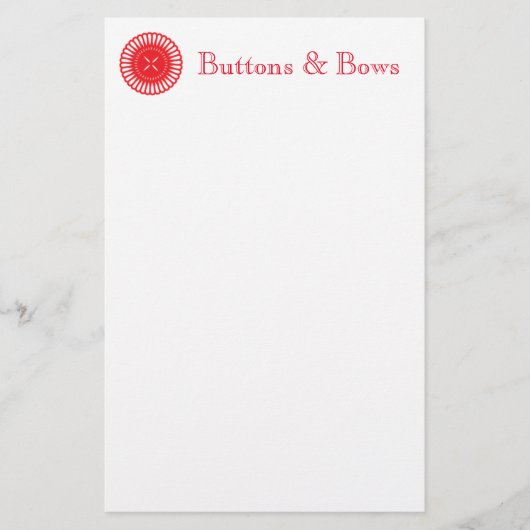Rode Button Briefpapier (Voorkant)