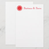 Rode Button Briefpapier (Voorkant / Achterkant)