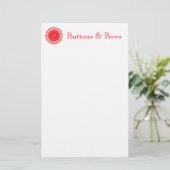 Rode Button Briefpapier (Staand voorkant)
