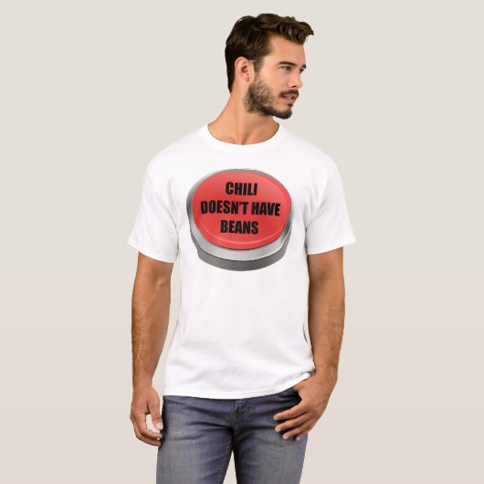 Rode Button - Chili heeft geen bonen T-shirt (Voorkant volledig)