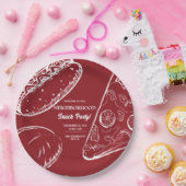 Rode buurt Leuk Blok Snack Food Party Papieren Bordje (Feest)