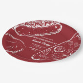 Rode buurt Leuk Blok Snack Food Party Papieren Bordje (Gekanteld)