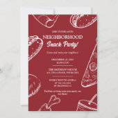Rode buurt Leuk Blok Snack Party Kaart (Voorkant)