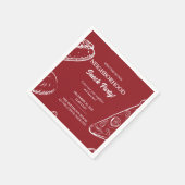 Rode buurt Leuk Blok Voedsel Snack Party Servet (Hoek)