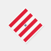 Rode Cabana Streep & Persoonlijk Navy Monogram Servet (Hoek)