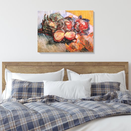 Rode Cabbages en uien door Vincent van Gogh Canvas Afdruk (Insitu (Slaapkamer))