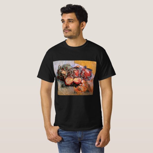 Rode Cabbages en uien door Vincent van Gogh T-shirt (Voorkant volledig)