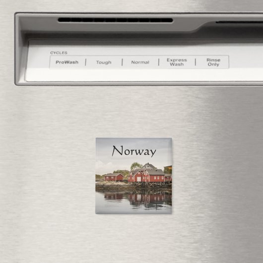 Rode Cabin Noorwegen Magneet (Insitu (Vaatwasser))