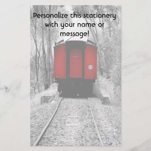 Rode cabine, Victoriaans stoomtrein Briefpapier (Voorkant)
