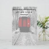 Rode cabine, Victoriaans stoomtrein Briefpapier (Staand voorkant)