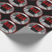 Rode cabine, Victoriaans stoomtrein Cadeaupapier (Hoek)