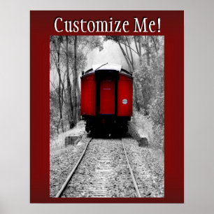 Rode cabine, Victoriaans stoomtrein Poster