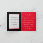 Rode Caboose deur dank u kaart (Binnen)