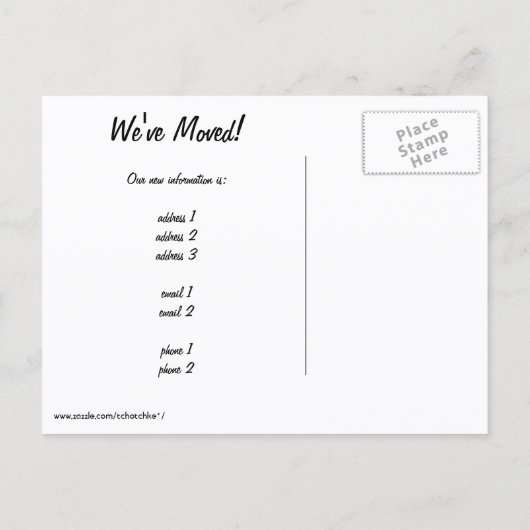  rode cabriolet, adreswijziging aankondigingskaart (Achterkant)