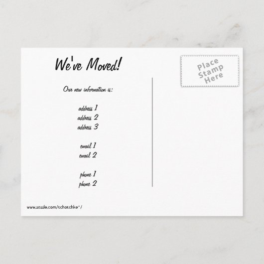 rode cabriolet, adreswijziging aankondigingskaart (Achterkant)