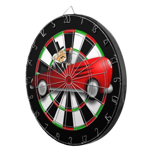 Rode cabriolet dartbord (Voorkant Rechts)