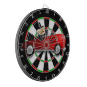 Rode cabriolet dartbord (Voorkant Links)