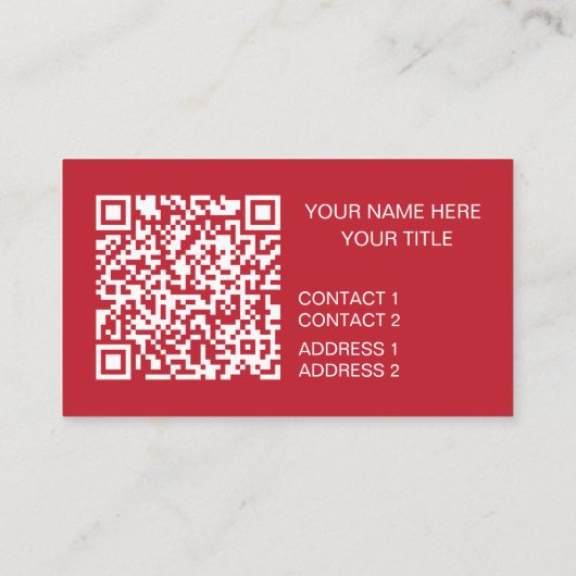 Rode Cactus Plant QR Code Visitekaartje (Achterkant)