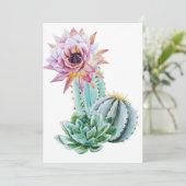 Rode cactus save the date (Staand voorkant)