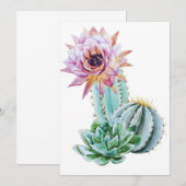 Rode cactus save the date (Voorkant / Achterkant)