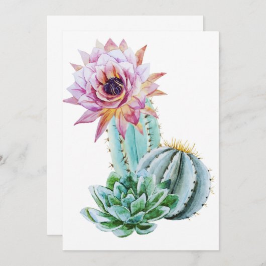 Rode cactus save the date (Voorkant / Achterkant)