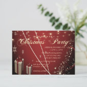 Rode Cadeaus, Bow, Confetti Company Kerstparty Kaart (Staand voorkant)