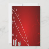 Rode Cadeaus, Bow, Confetti Company Kerstparty Kaart (Achterkant)