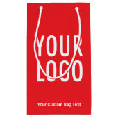 Rode cadeautas 21,5 cm Bedrijfslogo opdruk kleine  (Achterkant)